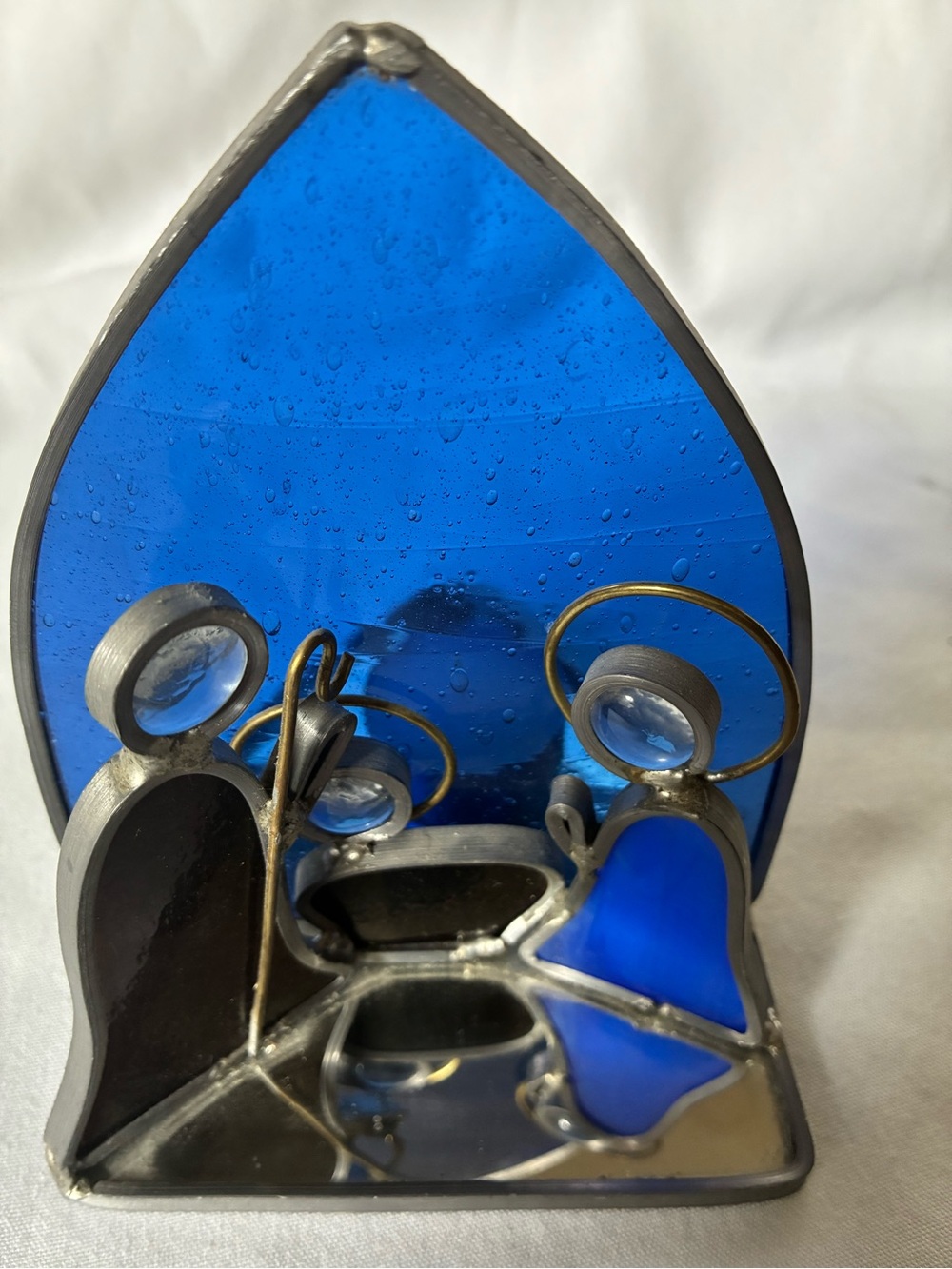 Stained Glass Blue Nativity Scene Home Accent - Unbranded